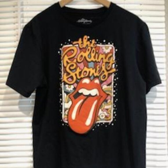 The Rolling Stones Unisex Black Graphic T-Shirt Size L Pre-Owned. - Picture 2 of 14